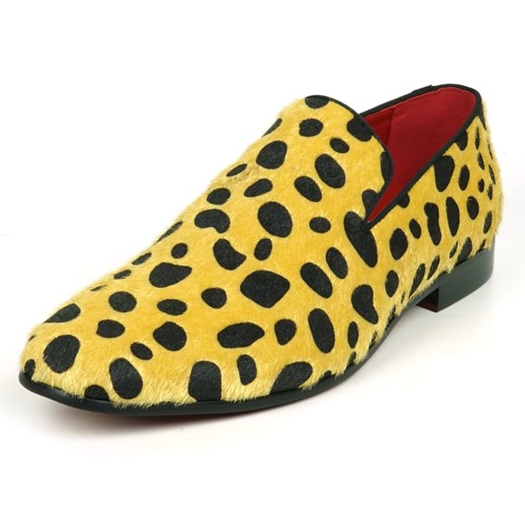 FI-7532 Gold Black Leopard Pony Hair Slip on Loafer Fiesso by Aurelio Garcia - Picture 1 of 8
